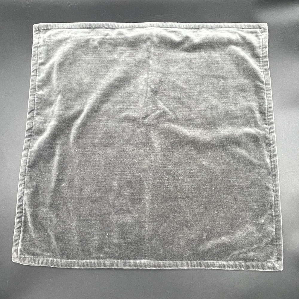 Pottery Barn Gray Velvet Pillow Cover 20x20 Decorative Throw Cushion Cover
